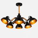 Lustre en bois et métal antique rustique Country