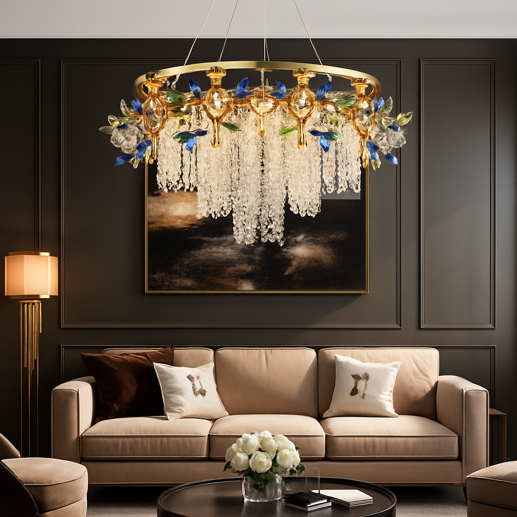 lustre en cristal de luxe pour décoration intérieure élégante - vue 2 sur 9