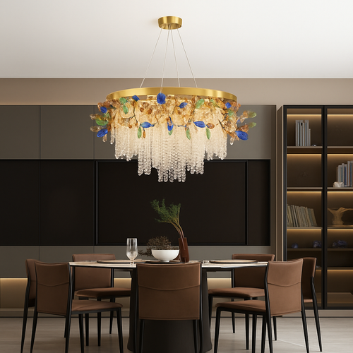 lustre en cristal de luxe pour décoration intérieure élégante