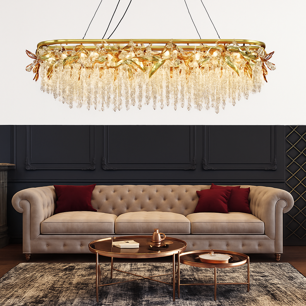 lustre en cristal de luxe pour décoration intérieure élégante - vue 4 sur 9