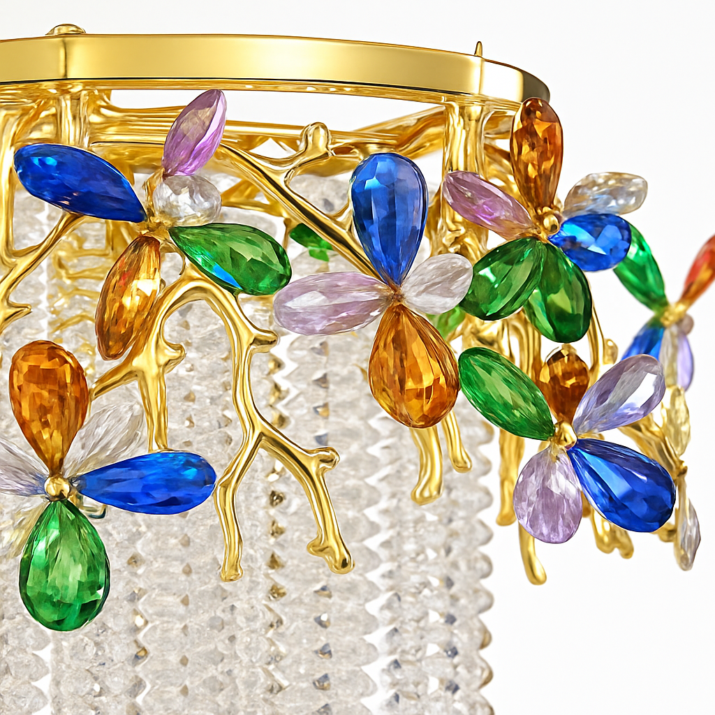 lustre en cristal de luxe pour décoration intérieure élégante - vue 5 sur 9