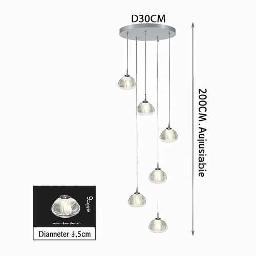 lustre en cristal design luxueux pour escalier colimaçon moderne - vue 8 sur 16