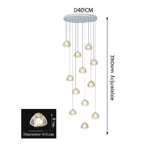 lustre en cristal design luxueux pour escalier colimaçon moderne - vue 9 sur 16