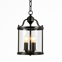 lustre en cuivre style vintage américain avec cage à oiseaux