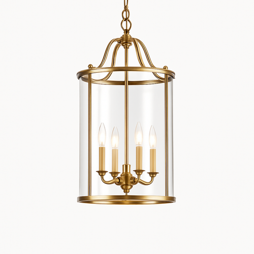 lustre en cuivre style vintage américain avec cage à oiseaux - vue 8 sur 9