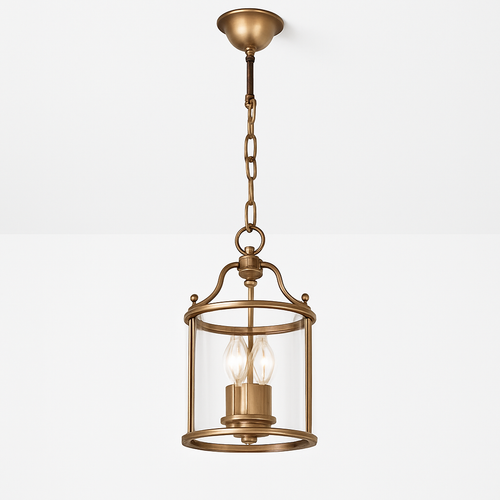 lustre en cuivre style vintage américain avec cage à oiseaux - vue 9 sur 9