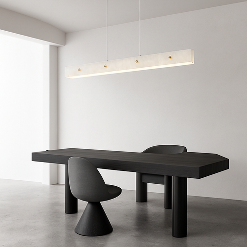 lustre en marbre et acier inoxydable à led dimmable