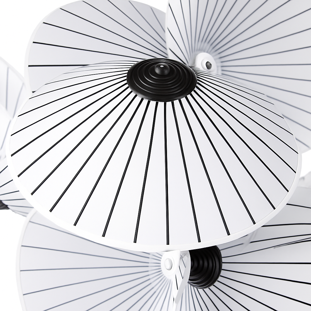 lustre 	 en tissu design éclairage maison fil réglable - vue 5 sur 7