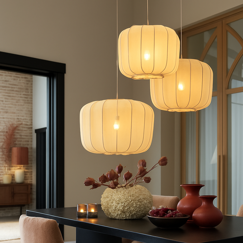 lustre en tissu rétro pour décoration intérieure design nordique