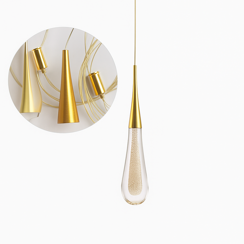lustre goutte d'eau en cristal pour décoration intérieure - vue 14 sur 16