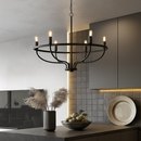 lustre industriel rétro en fer à 6 têtes pour décoration intérieure