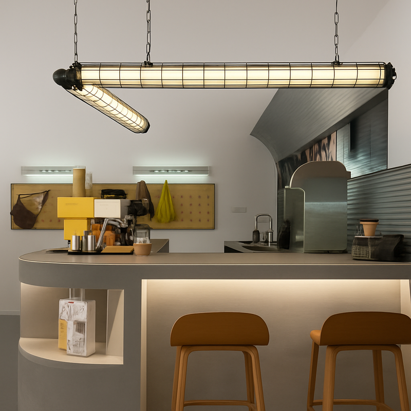 lustre industriel rétro en métal avec lumière led