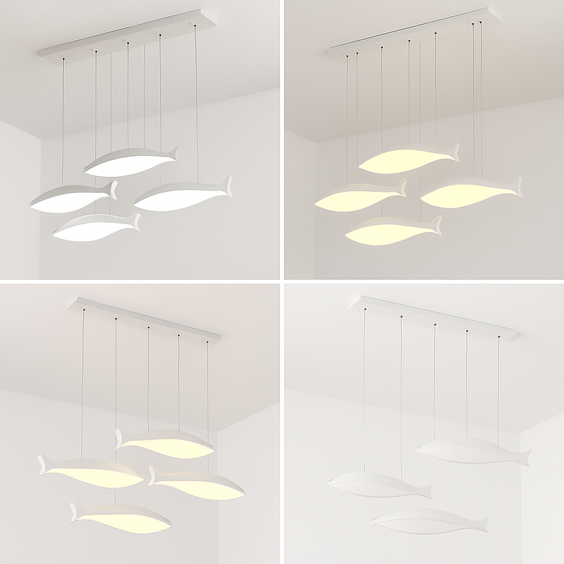 lustre led acrylique suspendu forme de poisson moderne