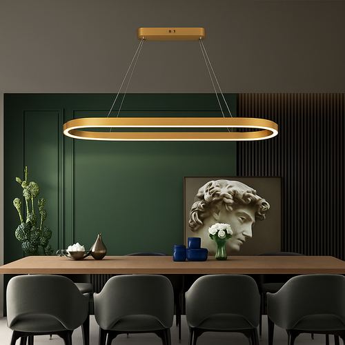 lustre led à anneau moderne à intensité variable décor minimaliste