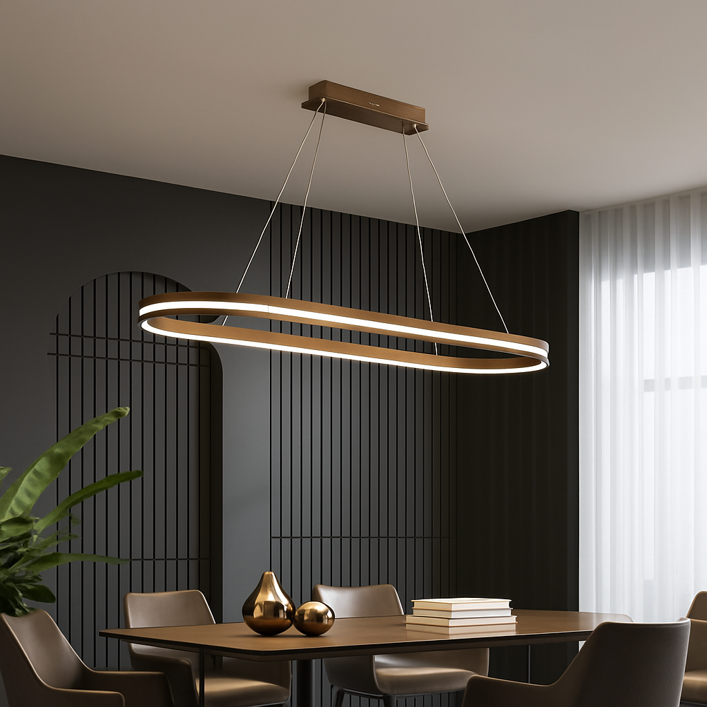 lustre led à anneau moderne à intensité variable décor minimaliste