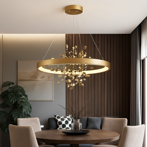 lustre led anneau moderne pour décoration de maison - vue 3 sur 10
