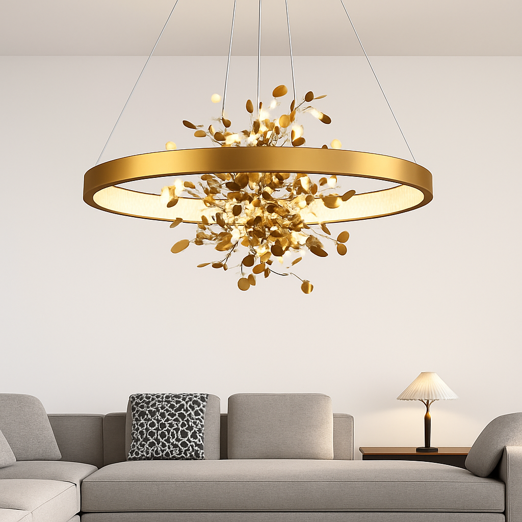 lustre led anneau moderne pour décoration de maison - vue 3 sur 10