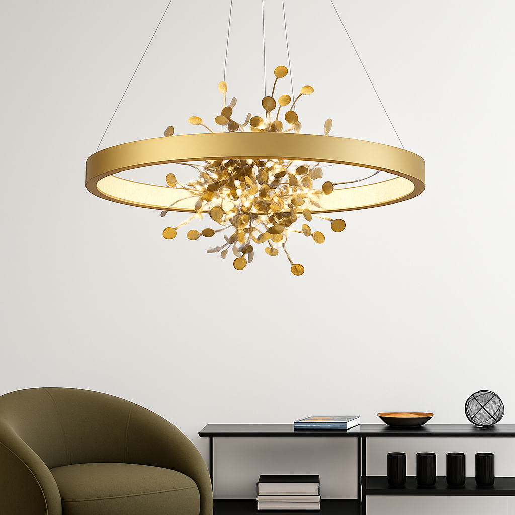 lustre led anneau moderne pour décoration de maison - vue 5 sur 10