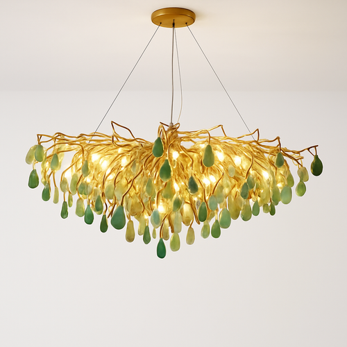 lustre led art déco en agate colorée pour un éclairage élégant - vue 11 sur 15
