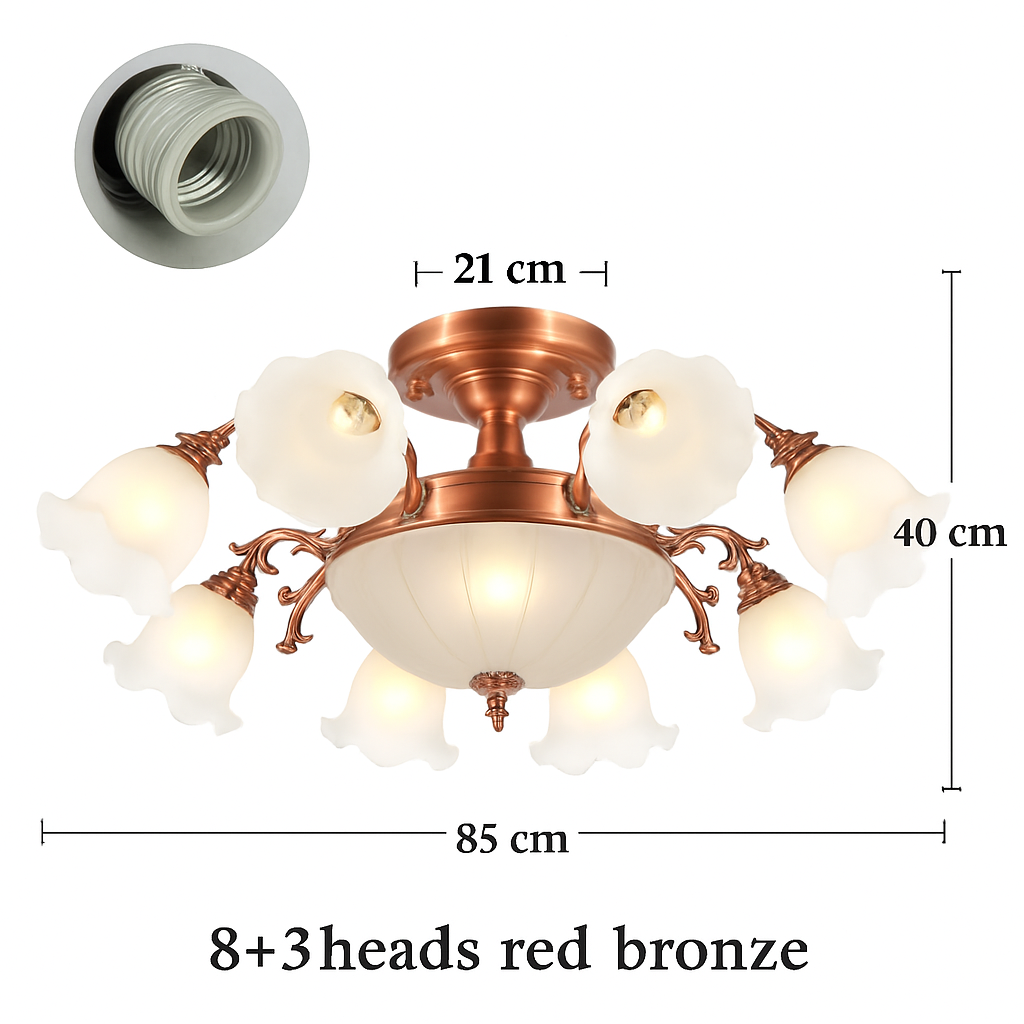 Lustre à LED avec abat-jour en fleurs - vue 9 sur 19