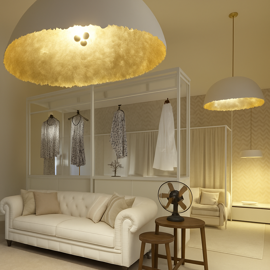 lustre led créatif demi-mois designer italien éclairage intérieur - vue 3 sur 15