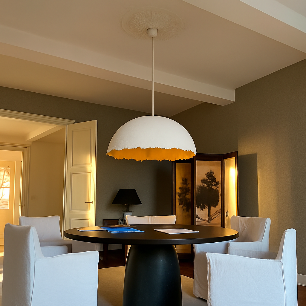 lustre led créatif demi-mois designer italien éclairage intérieur - vue 4 sur 15