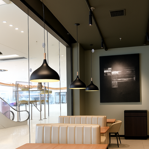 lustre led créatif style industriel rétro pour restaurant - vue 3 sur 23