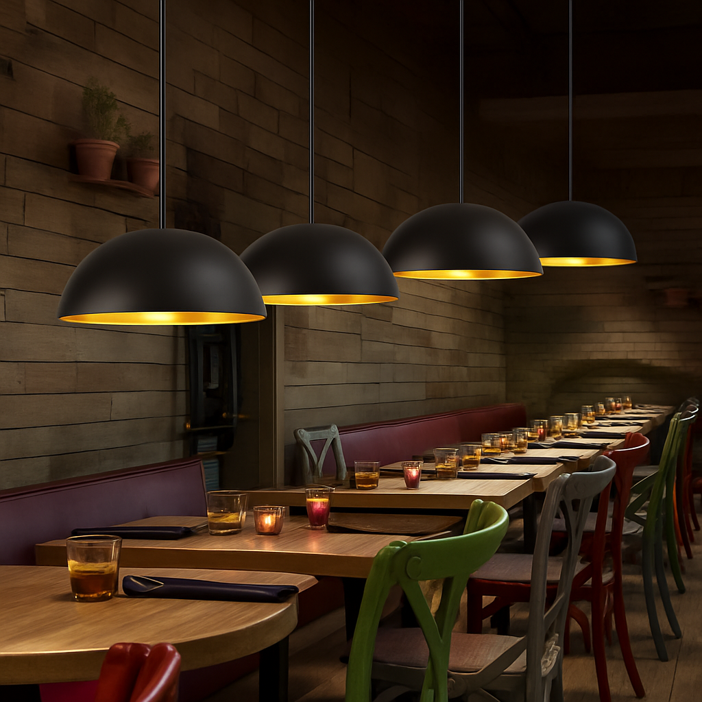 lustre led créatif style industriel rétro pour restaurant - vue 4 sur 23