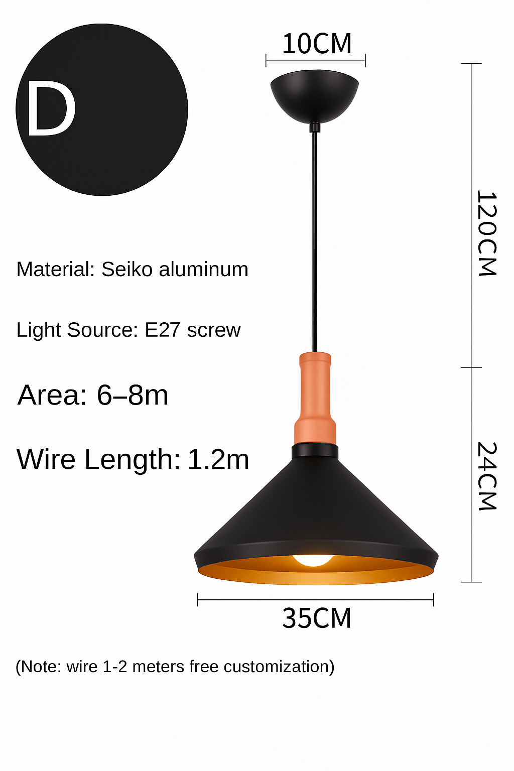 lustre led créatif style industriel rétro pour restaurant - vue 6 sur 23