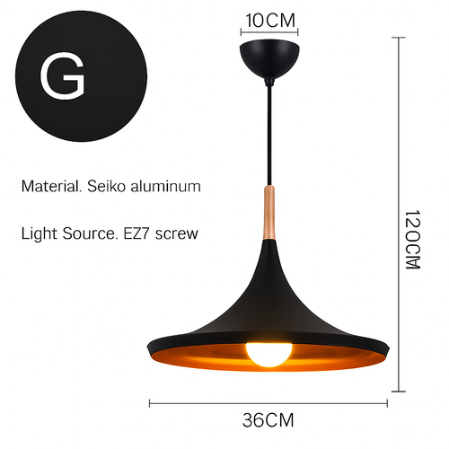 lustre led créatif style industriel rétro pour restaurant - vue 9 sur 23
