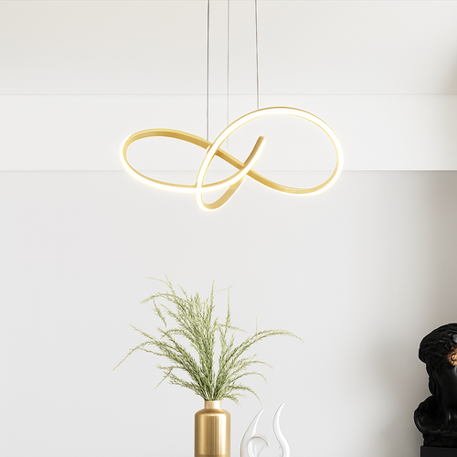 Lustre led design moderne doré