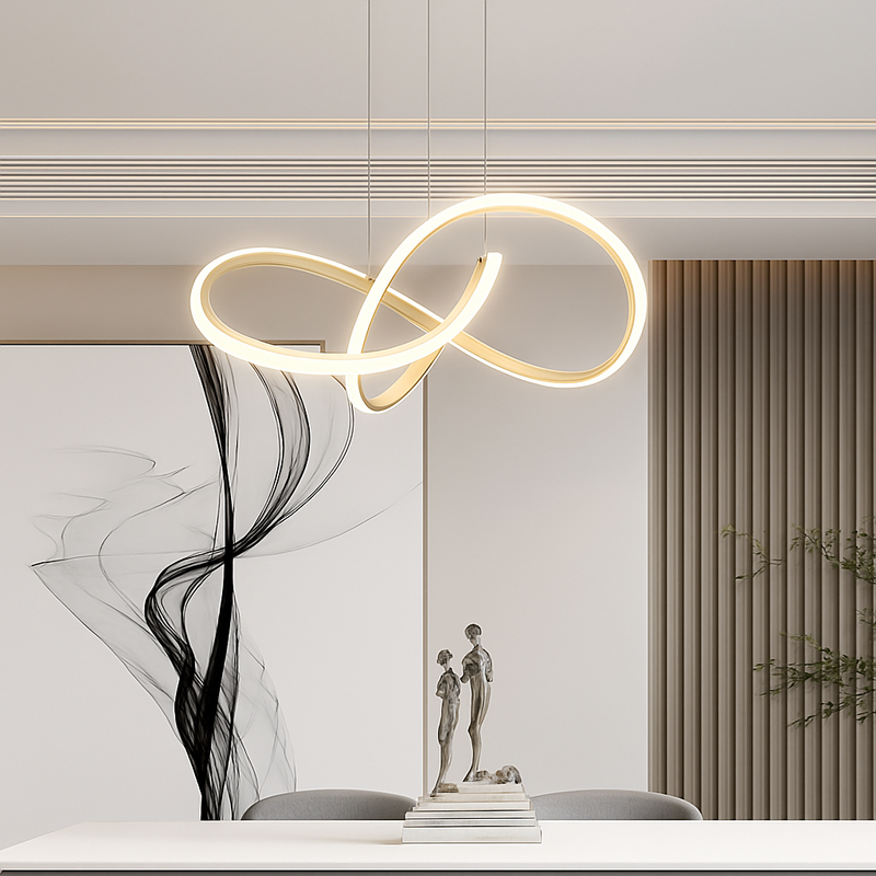 Lustre led design moderne doré