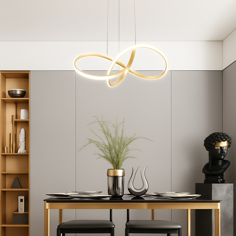 Lustre led design moderne doré