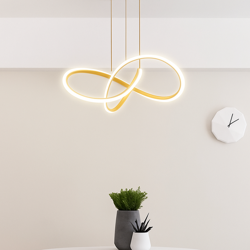 Lustre led design moderne doré