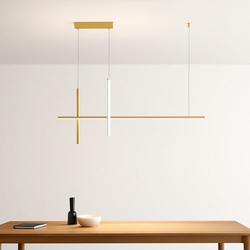 Lustre led dimmable noir minimaliste moderne - vue 3 sur 12