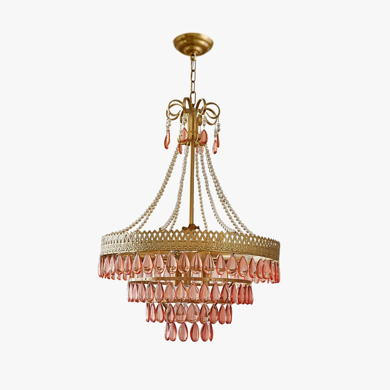 lustre à led en cristal en forme de larme pour décoration intérieure