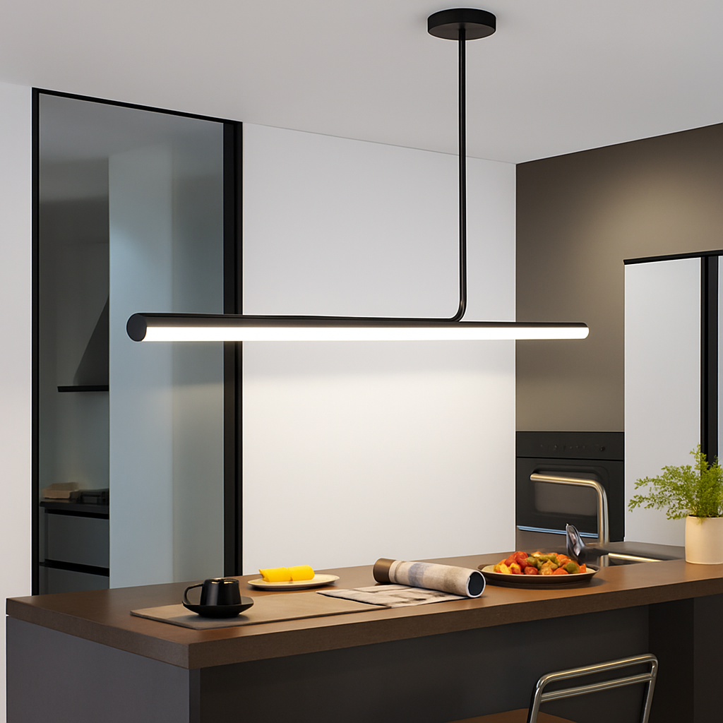 lustre led long moderne suspension décor luminaire suspendu - vue 3 sur 12