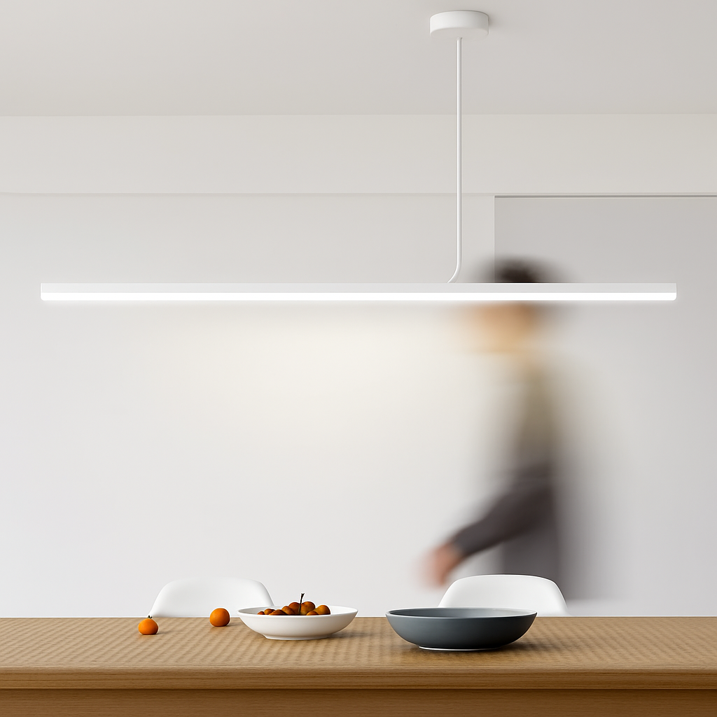 lustre led long moderne suspension décor luminaire suspendu - vue 4 sur 12