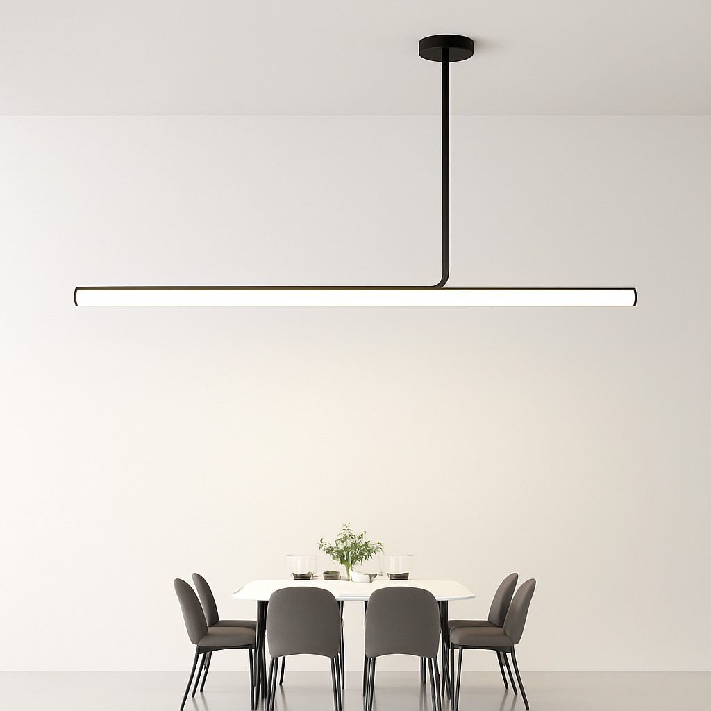 lustre led long moderne suspension décor luminaire suspendu - vue 5 sur 12