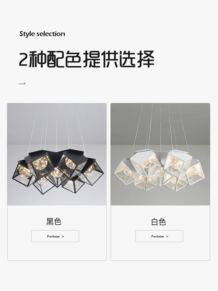 lustre led moderne dimmable pour intérieur géométrique
