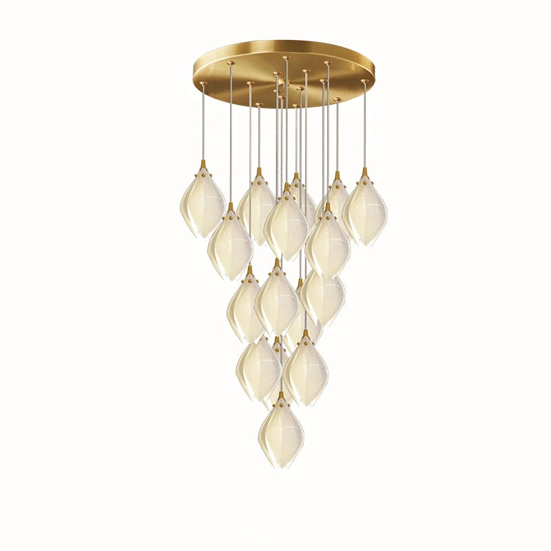 lustre led moderne en céramique en forme de pétales décoratif