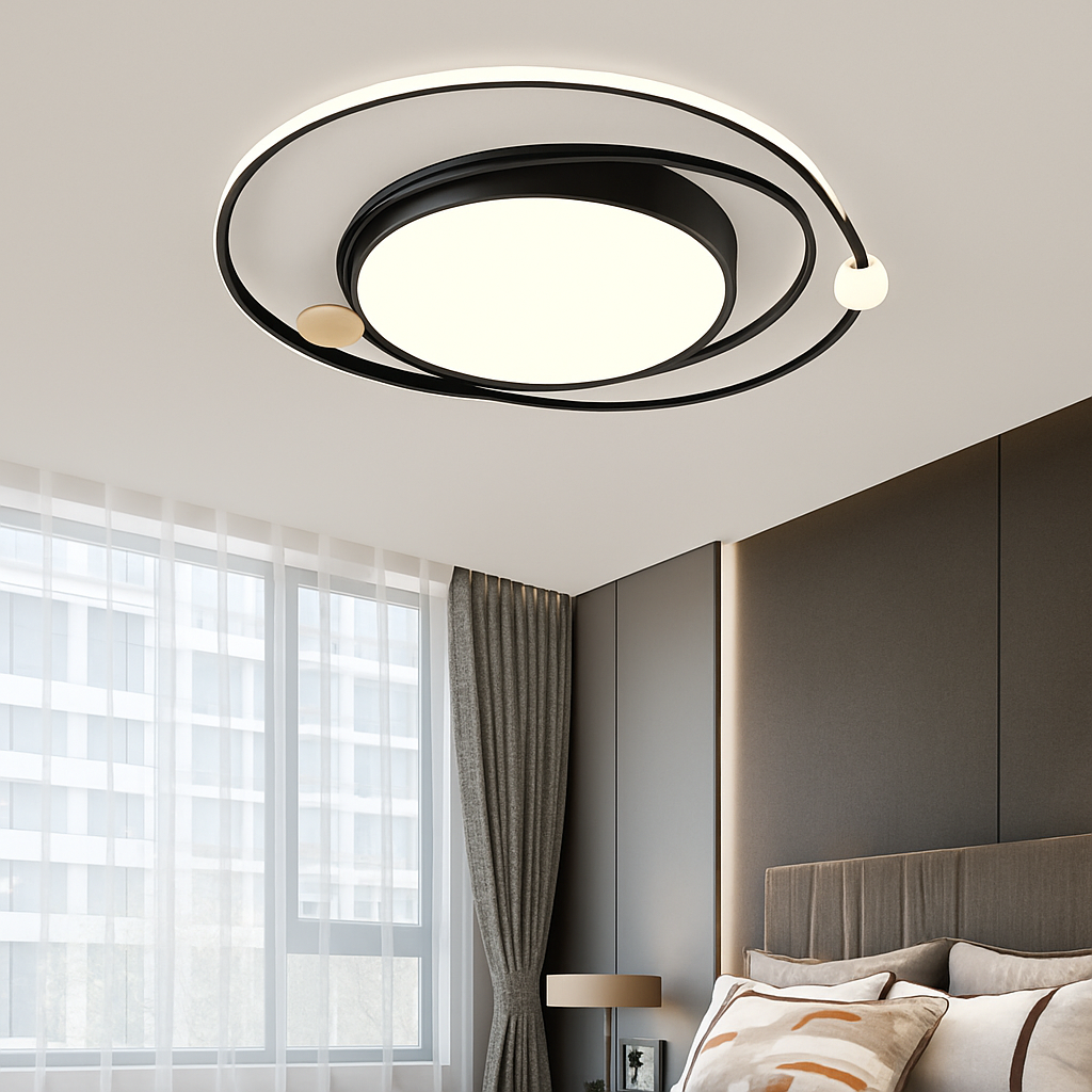 Lustre Led moderne plafonniers simples chambre chevet cuisine plafonnier étude éclairage intérieur à intensité variable - vue 5 sur 13
