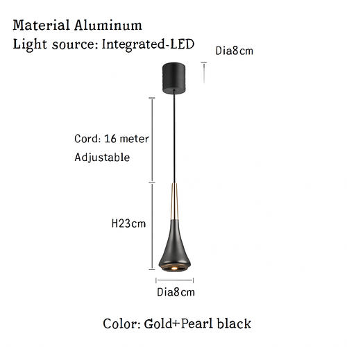 lustre led nordique anti-éblouissant en aluminium à intensité variable - vue 9 sur 8