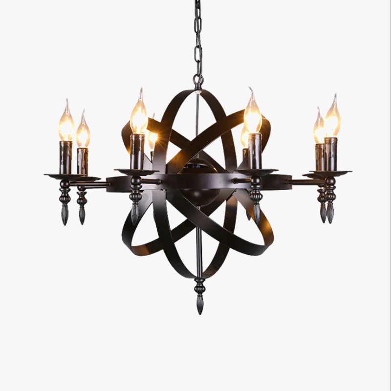 lustre loft américain industriel nordique rétro globe bougie