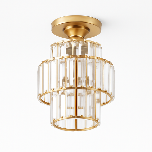 lustre minimaliste en or noir pour éclairage moderne