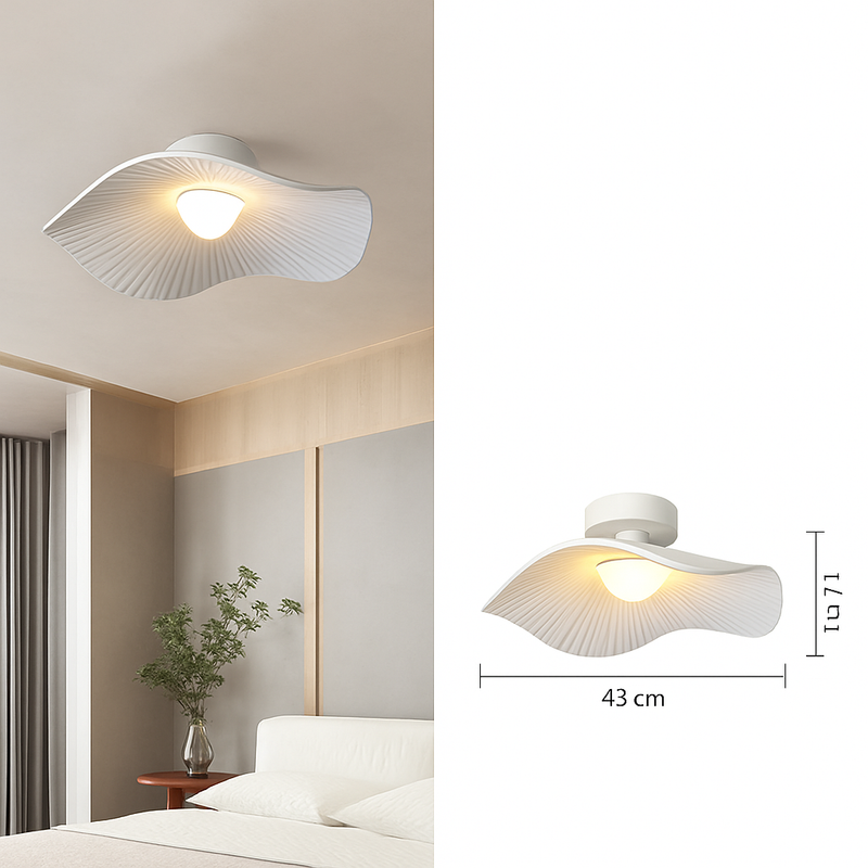 lustre minimaliste nordique en tissu design feuille de lotus