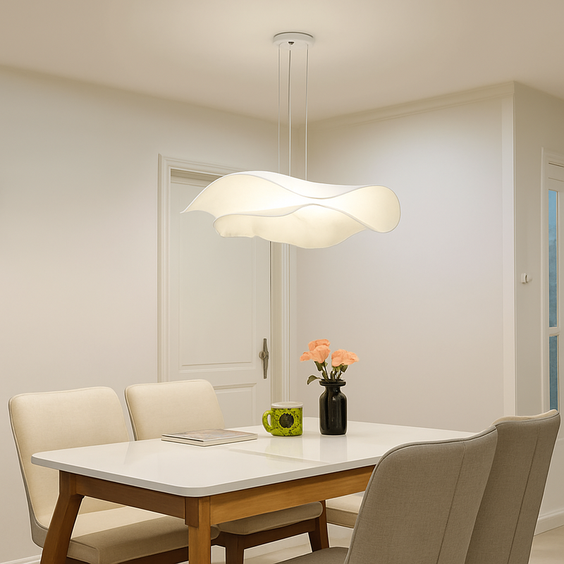 lustre minimaliste nordique en tissu design feuille de lotus