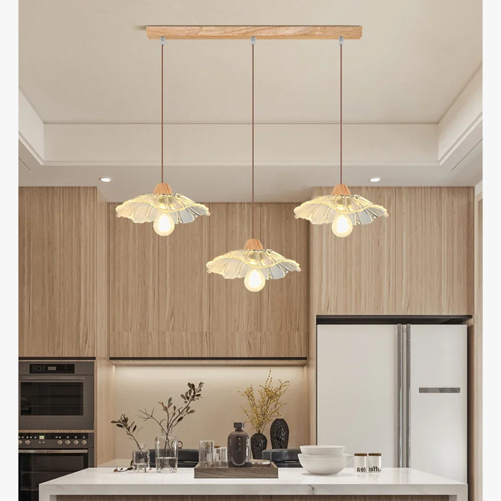lustre minimaliste vintage en verre de cristal pour loft japonais