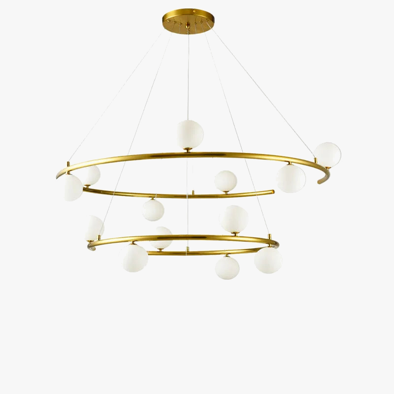 lustre moderne avec 13 boules de verre pour hôtel fil réglable
