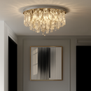 lustre moderne en acier led avec cristaux art déco